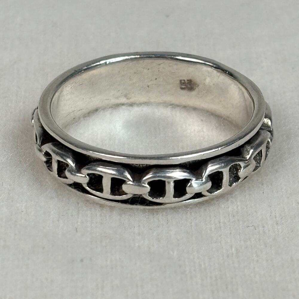 Mariner Chain Link Fidget Spinner Ring 925 Silver Size 13